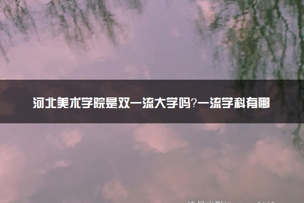 河北美术学院是双一流大学吗？一流学科有哪些及历年分数线位次