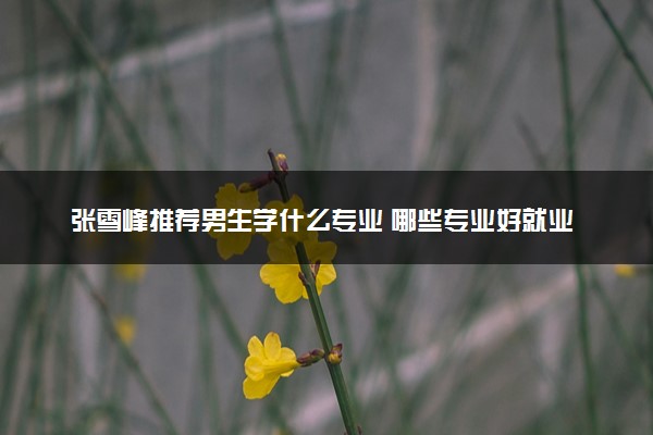 张雪峰推荐男生学什么专业 哪些专业好就业