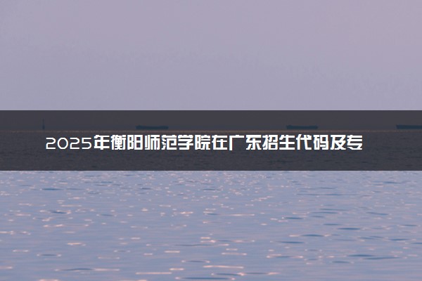 2025年衡阳师范学院在广东招生代码及专业代码 衡阳师范学院广东代码是多少？怎么查询？