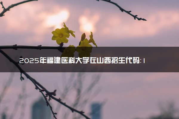 2025年福建医科大学在山西招生代码：1800 专业代码及报考指南