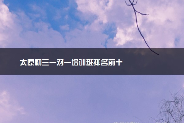 太原初三一对一培训班排名前十