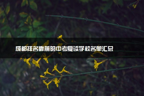 成都排名靠前的中考复读学校名单汇总