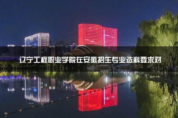 辽宁工程职业学院在安徽招生专业选科要求对照表及代码 新高考各专业需要选考什么科目