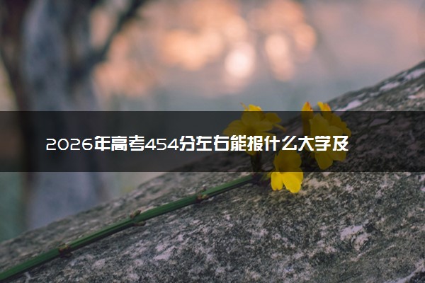 2026年高考454分左右能报什么大学及专业分数线 可以报考好院校有哪些
