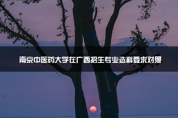 南京中医药大学在广西招生专业选科要求对照表 新高考各专业需要选考什么科目
