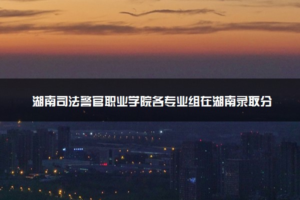 湖南司法警官职业学院各专业组在湖南录取分数线  2026湖南考生多少分能上湖南司法警官职业学院
