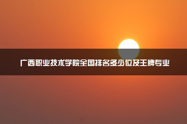 广西职业技术学院全国排名多少位及王牌专业有哪些？
