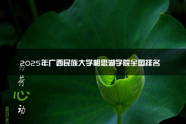 2025年广西民族大学相思湖学院全国排名多少位及王牌专业有哪些？