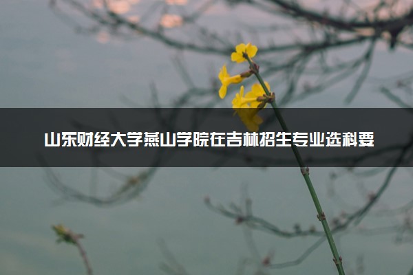 山东财经大学燕山学院在吉林招生专业选科要求对照表 新高考各专业需要选考什么科目