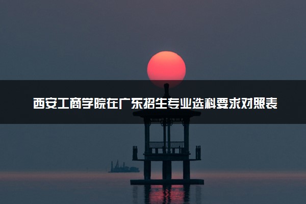 西安工商学院在广东招生专业选科要求对照表 新高考各专业需要选考什么科目