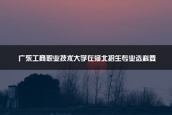 广东工商职业技术大学在河北招生专业选科要求对照表 新高考各专业需要选考什么科目