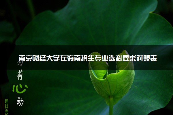 南京财经大学在海南招生专业选科要求对照表 新高考各专业需要选考什么科目